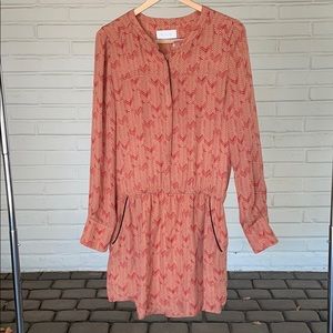 ALC red chevron print long sleeve mini dress